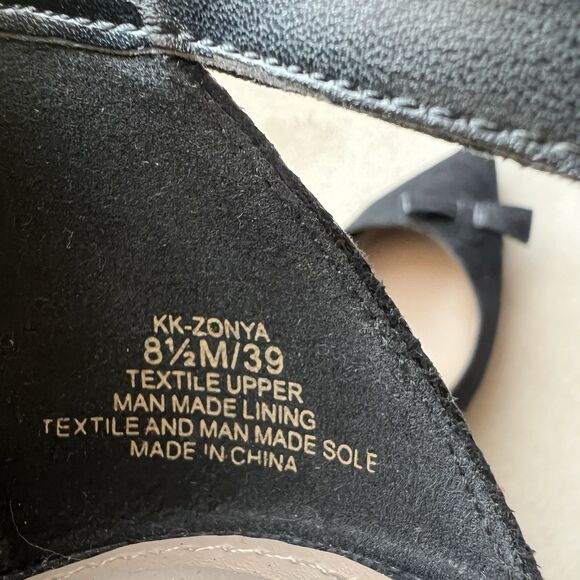 Kelly & Katie Zonya Black Faux Suede Textile Heels Pumps Women US 8.5 EU 39 Bow - Picture 10 of 16